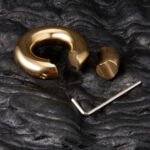 Adjustable 316 Stainless Steel 24K Gold Plated Ball Stretcher Weight - 417g Heavy C-Ring for Men - Image 3