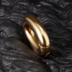 316 Stainless Steel Gold-Plated Heavy Ball Stretcher 47mm Outer 25mm Inner Diameter Oval Lockable Weighted Ring for Men - Image 6