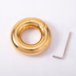 Adjustable 316 Stainless Steel 24K Gold Plated Ball Stretcher Weight - 417g Heavy C-Ring for Men - Image 10