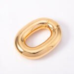 316 Stainless Steel Gold-Plated Heavy Ball Stretcher 47mm Outer 25mm Inner Diameter Oval Lockable Weighted Ring for Men - Image 10