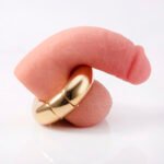 316 Stainless Steel Gold-Plated Heavy Ball Stretcher 47mm Outer 25mm Inner Diameter Oval Lockable Weighted Ring for Men - Image 8