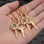 Crown Chastity Key Necklace With Gemstone BDSM Chastity Cage Jewelry Necklace - Image 11