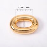 316 Stainless Steel Gold-Plated Heavy Ball Stretcher 47mm Outer 25mm Inner Diameter Oval Lockable Weighted Ring for Men - Image 7